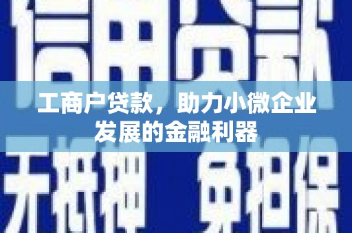 吴起工商户贷款，助力小微企业发展的金融利器