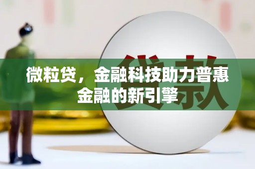 芦竹微粒贷，金融科技助力普惠金融的新引擎