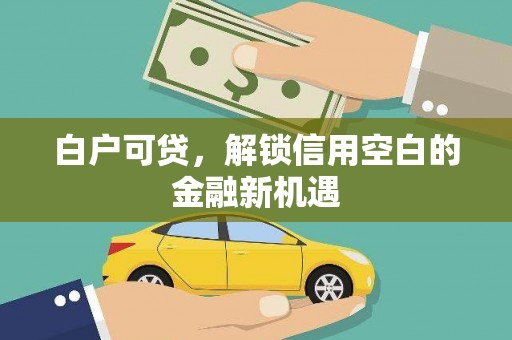 高要白户可贷，解锁信用空白的金融新机遇