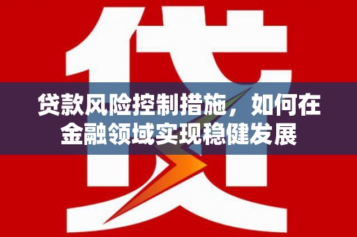 南充贷款风险控制措施，如何在金融领域实现稳健发展