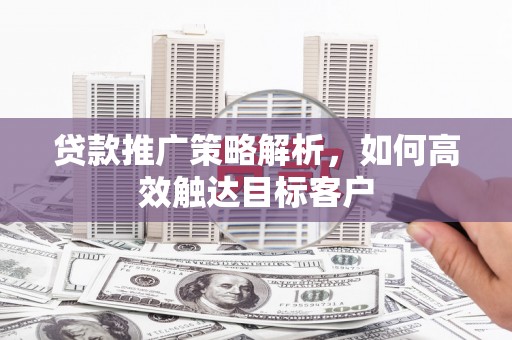 新林贷款推广策略解析，如何高效触达目标客户