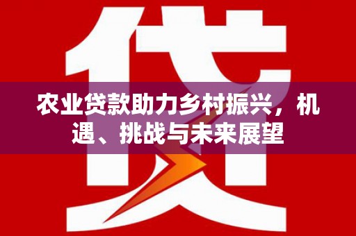 峰峰矿区农业贷款助力乡村振兴，机遇、挑战与未来展望