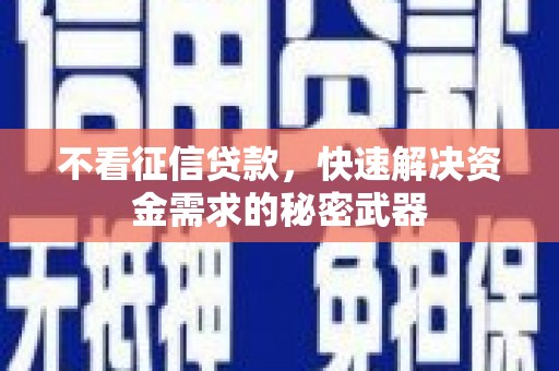 乐陵不看征信贷款，快速解决资金需求的秘密武器