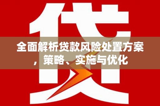 曲靖全面解析贷款风险处置方案，策略、实施与优化